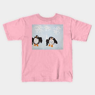 Two Penguins in the Colorful World of Rita's Imagination Kids T-Shirt